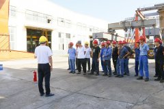 生產(chǎn)安全第一，靖起起重機(jī)廠家進(jìn)行消防講解與演習(xí)！